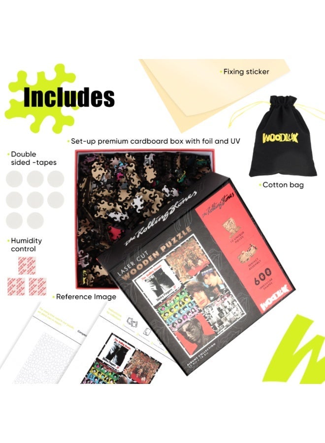 ROLLING STONES The Rolling Stones Wooden Puzzle – Iconic Albums | Official Licensed Jigsaw for Adults 14+ - Image 5